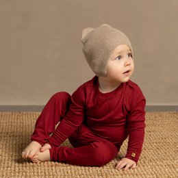 Bonnet à oreillettes pour enfants tricoté en mérinos et cachemire