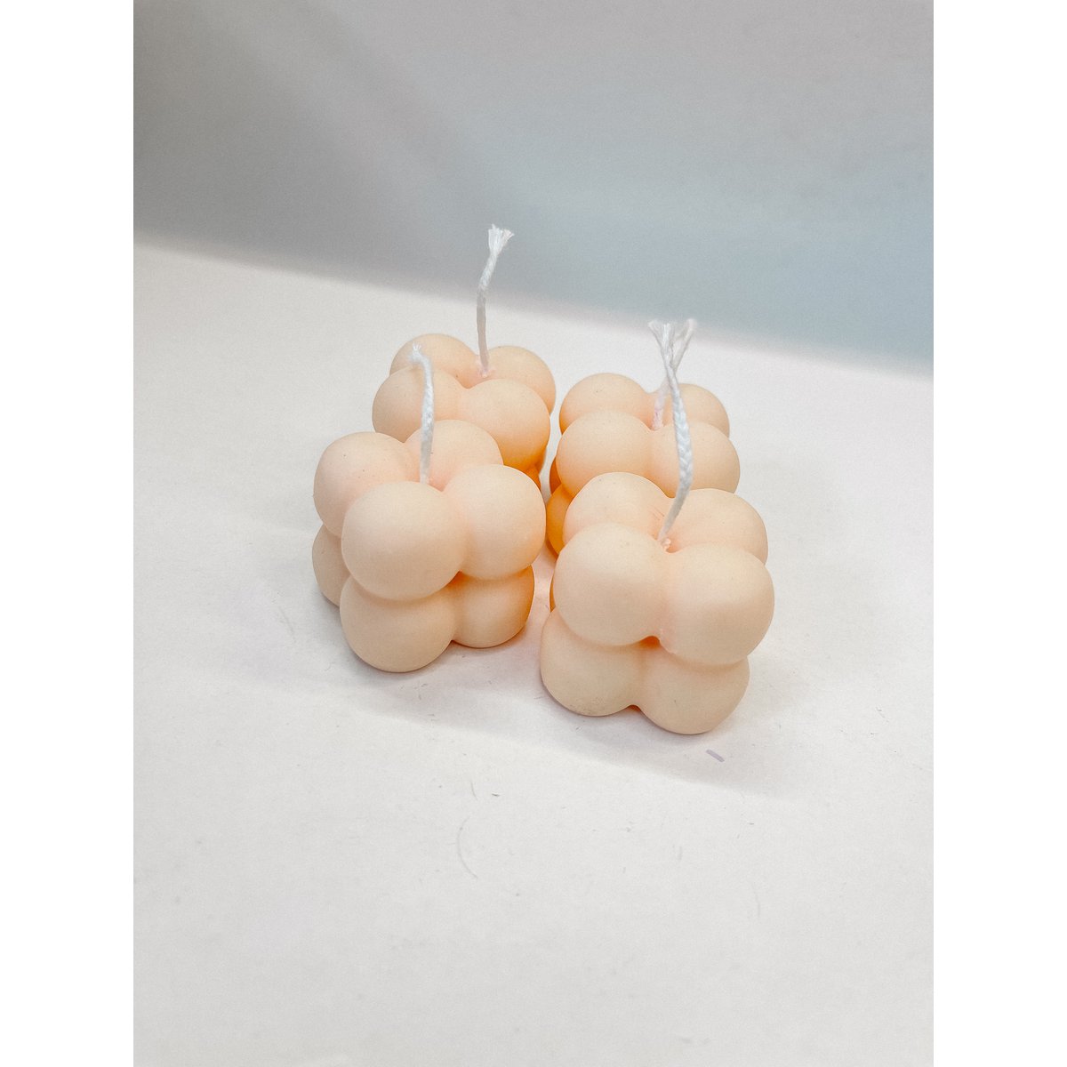 Bubble Candle Orange (small) - Small Peach Orange Bubble Candle