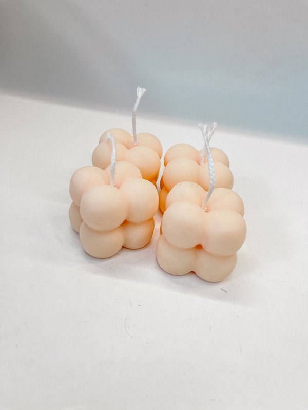 Bubble Candle Orange (small) - Small Peach Orange Bubble Candle