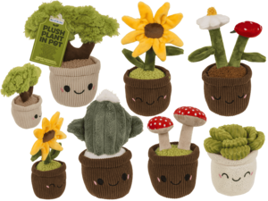 Plüsch-Kawaii, Blumen in Töpfen,