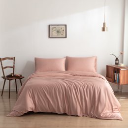 Copripiumino in bambù rosa Premium - 400TC Tanboocel - 100% bambù - Rosa coccola