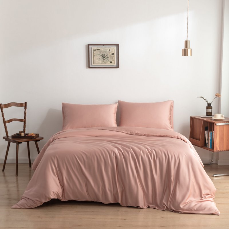 Copripiumino in bambù rosa Premium - 400TC Tanboocel - 100% bambù - Rosa coccola