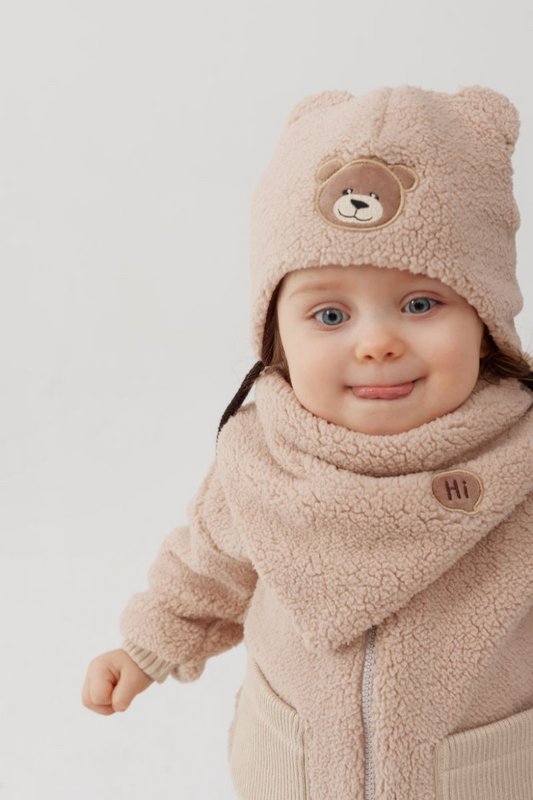 Kurtka dziecięca pluszowa LEO BEIGE