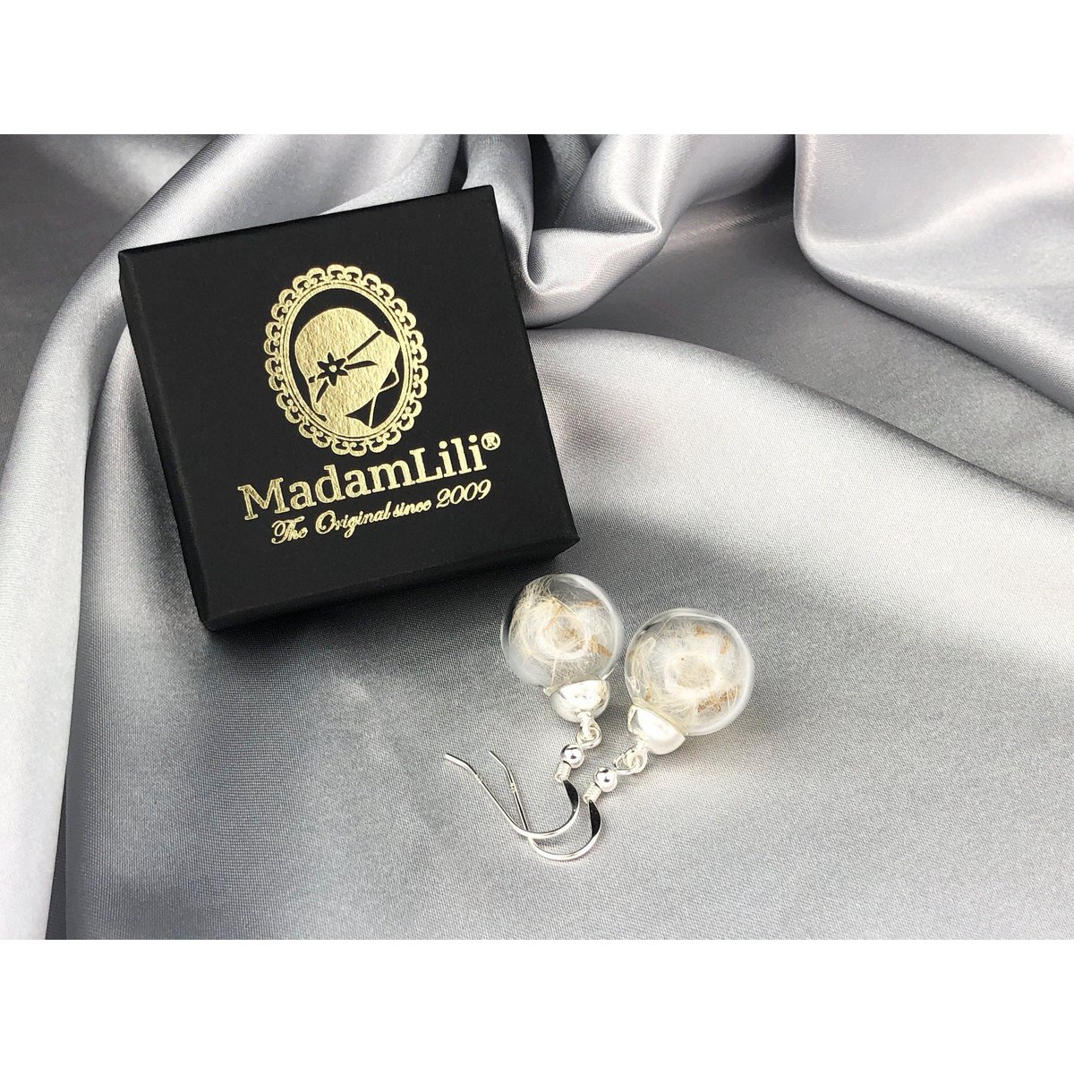 Echte paardenbloemoorbellen - 925 sterling zilver - elegante bloemensieraden - OHR925-12