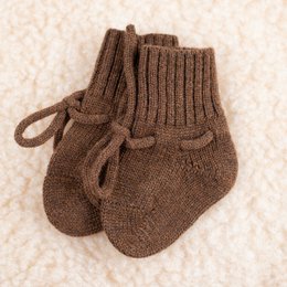 Wollsocken für Babys / Neugeborenensocken – Merinowolle – Braun