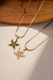Star necklace Stainless steel golden golden trend summer summer