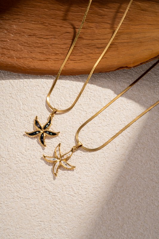 Star necklace Stainless steel golden golden trend summer summer