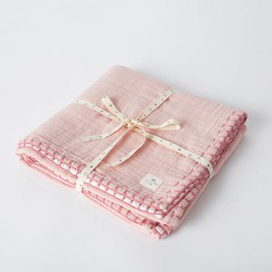 Bio -Bio -Musselin -Babydecke mit Glitzer, Pulverrosa