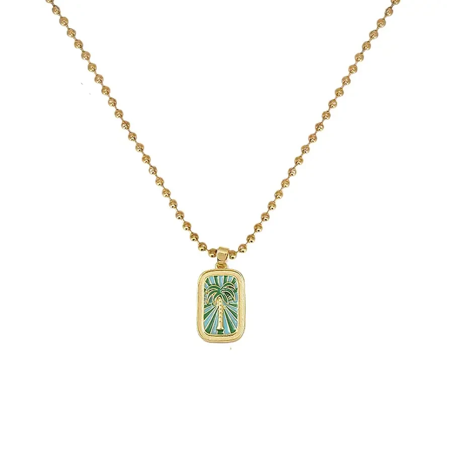 LOUIZ Necklace with Palm Tree