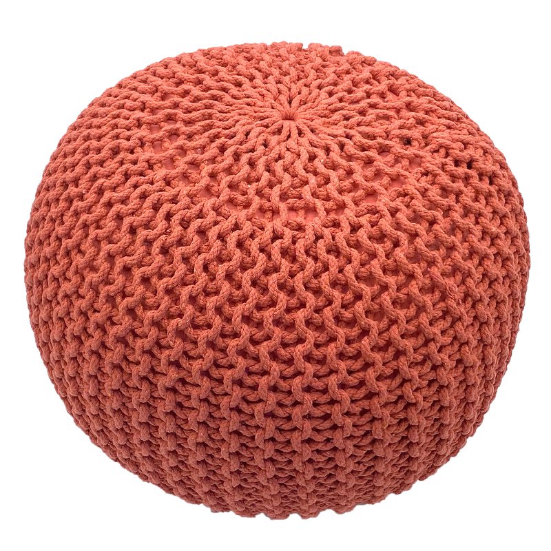 Knitted stool pouf Ø 45 H 30 cm cm seat pouf knitted floor cushion