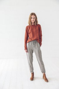 Lässige Leinenhose für Damen, klassische Leinenhose