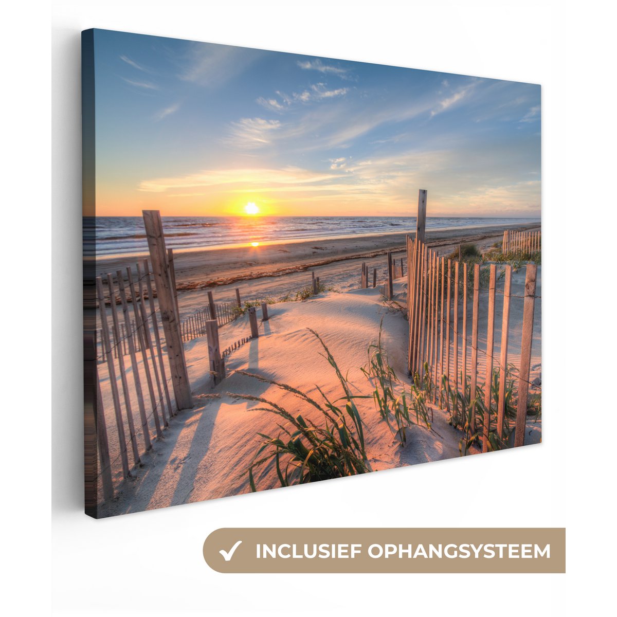 Leinwand Malerei - Wanddekoration - Strand - Meer - Dune - Sonnenuntergang - Landschaft