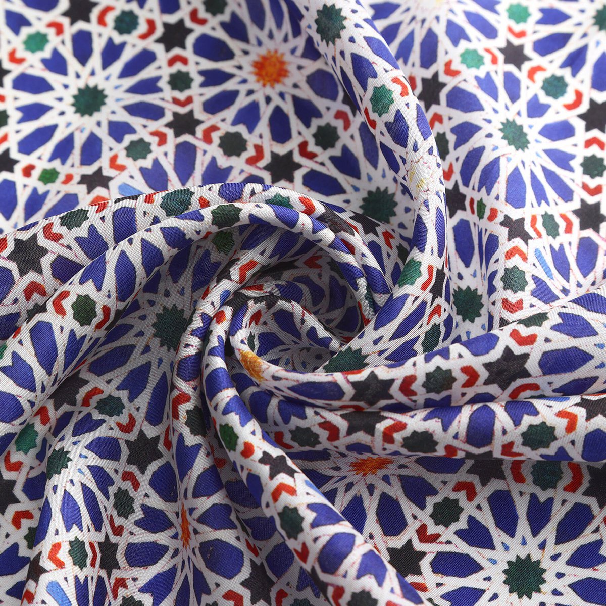 Foulard Carré Bleu Zellige v2