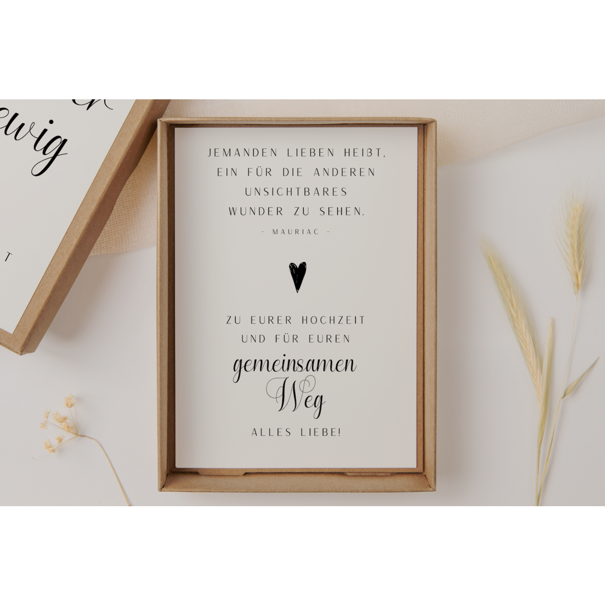 Gift box wedding black/white - money gift "forever"