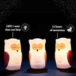 Path of Light - Côme, Charles & Camille Owls - Induktionsopladning - Hvid
