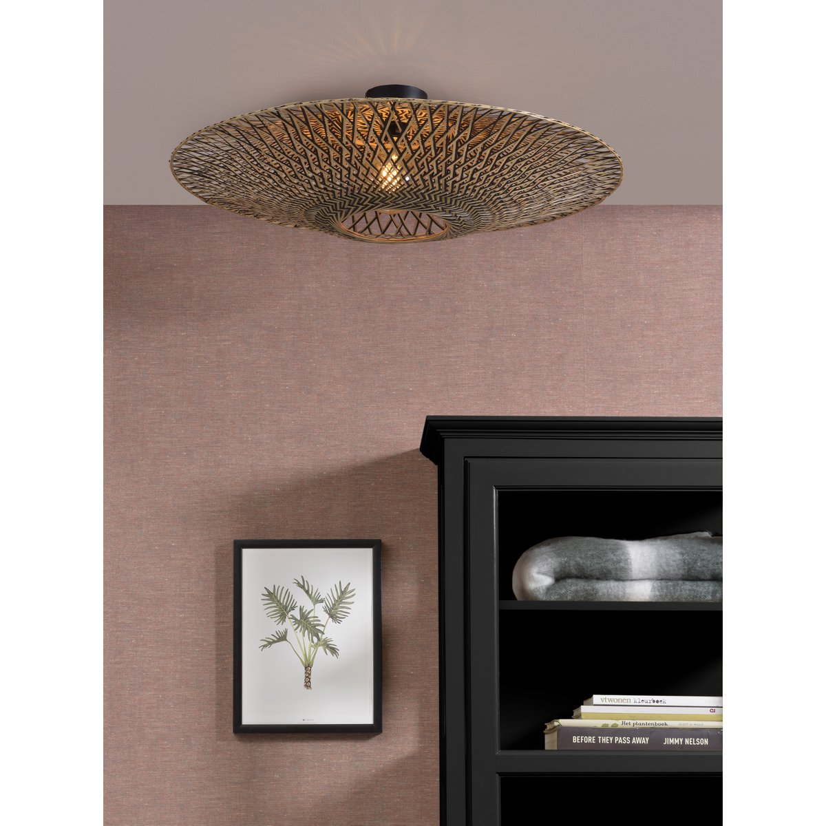 Plafón Bali 87cm zw/nat., L