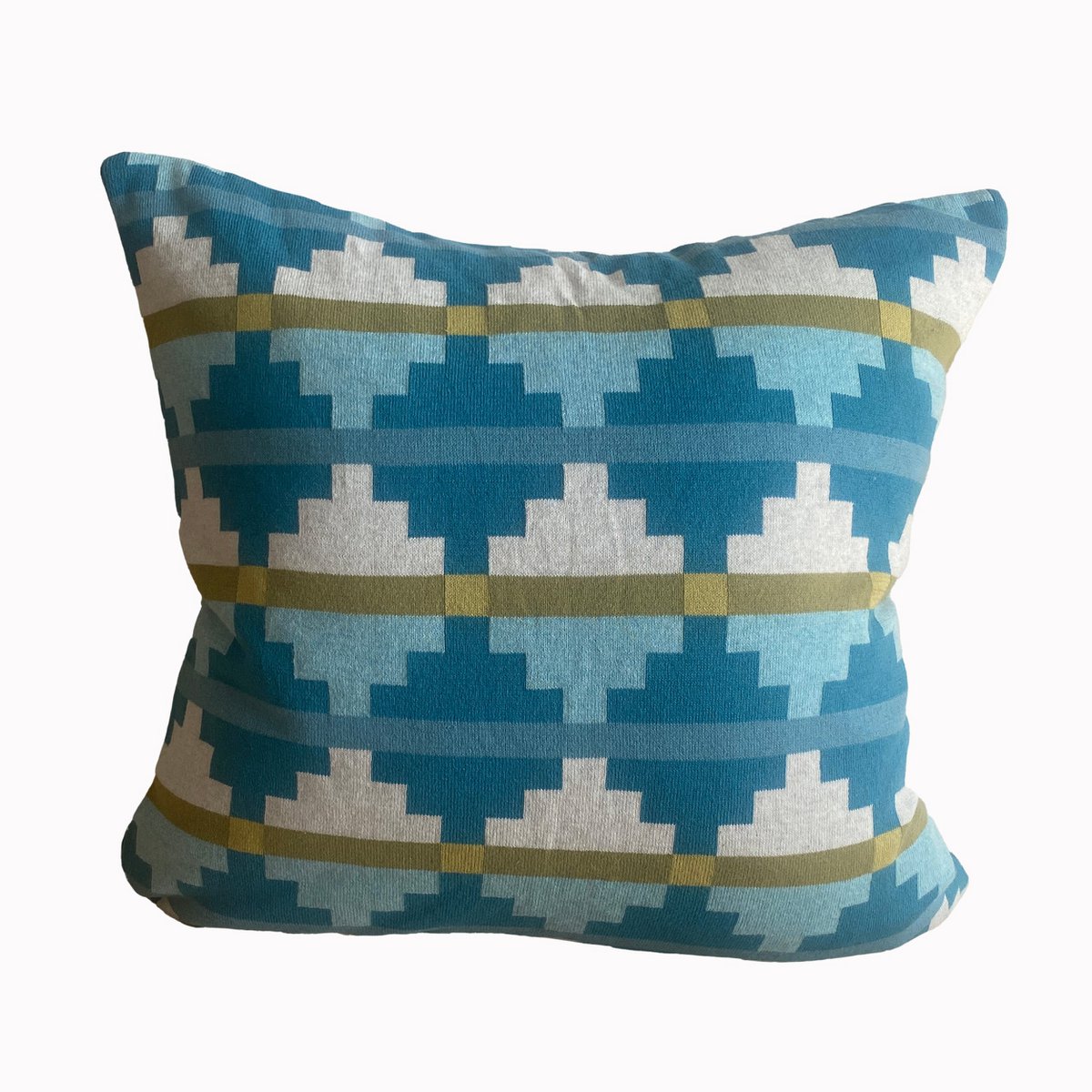 Alf Pillow-Cover Blue, algodón de punto de punto de Jacquard suave