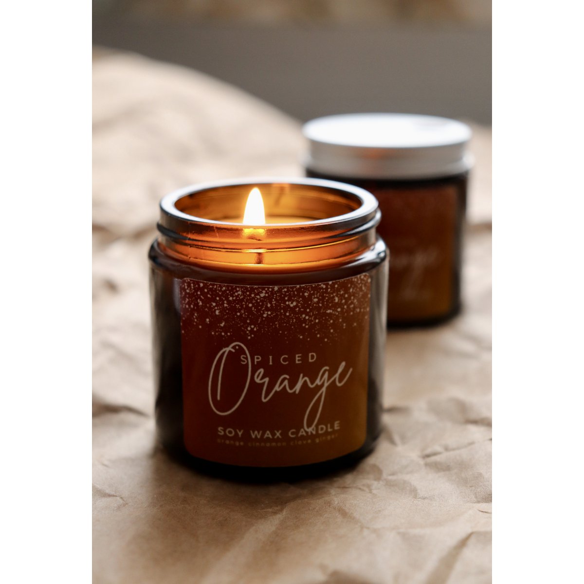 Spiced orange, natural soy wax candle with essential oils