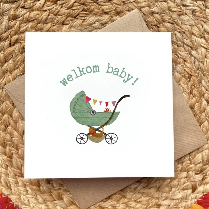 Card Baby Stroller Pink