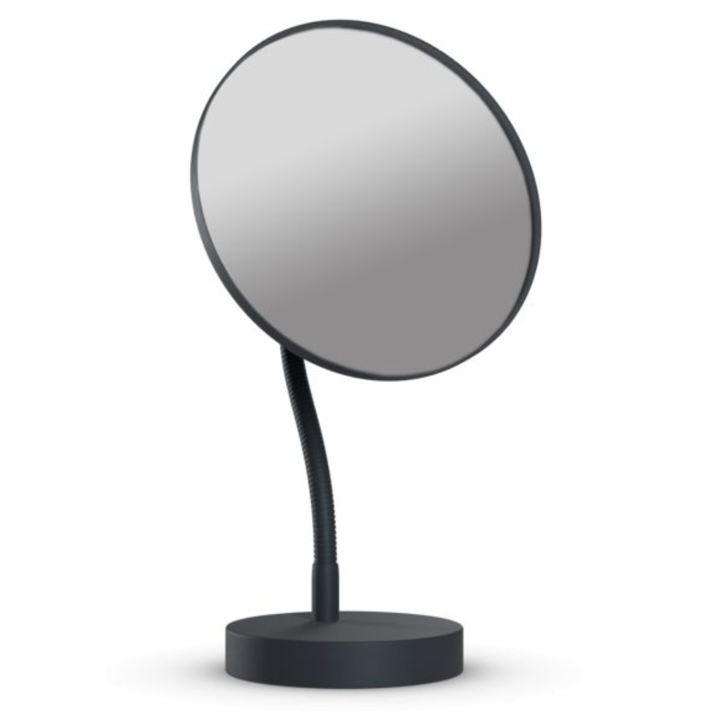 Non-illuminated mirror with stand and gooseneck