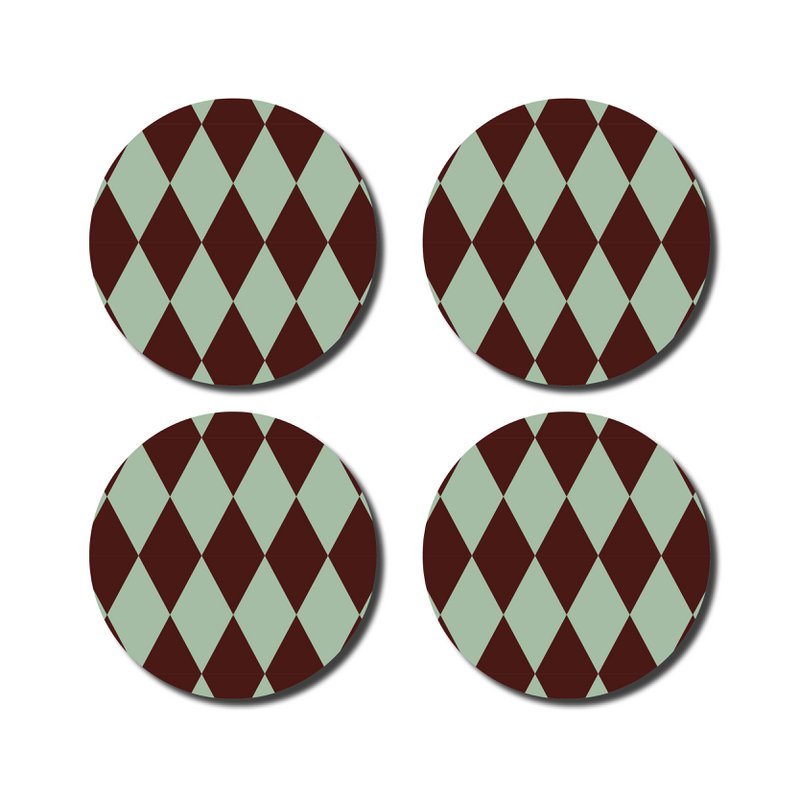 Untersetzer · Diamantminze/Aubergine