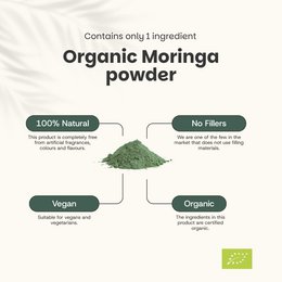 Moringa pulver økologisk - 60 gram