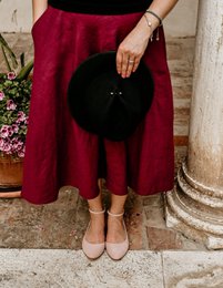 Bailarinas de ante hechas a mano para mujer - Grace - rosa empolvado 35-42