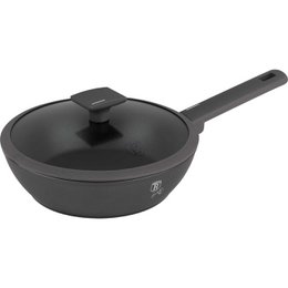 Anthracite-colored saucepan with a 24cm diameter, suitable for sauces and small meals. Made of durable, non-stick material for easy cleaning.