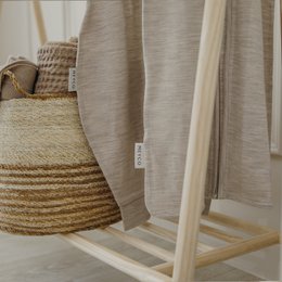 Studio-Schlafsack mit festen Ärmeln aus Merinowolle Sand Melange