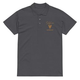 Polo de piqué Self Love Premium con bordado Old Gold