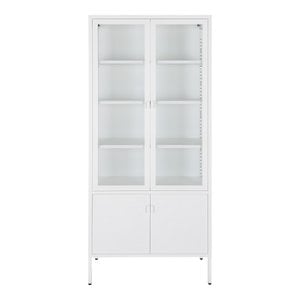 Brisbane Display Cabinet - White, Steel, Glass, 80x35x180cm