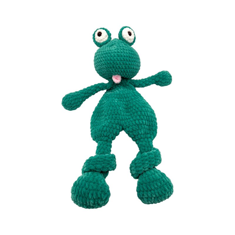 Handmade cuddly toy - frog - made of velvet