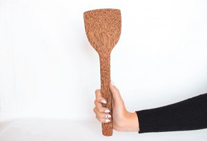 Pfannenwender aus Holz | Große Größe 33 cm | natürlich