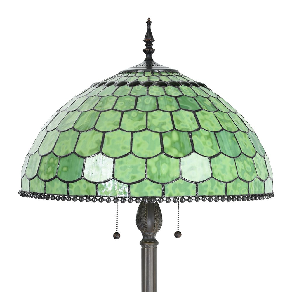 Lampada da pavimento Tiffany Ø 51x165 cm Lampada in piedi vetro verde