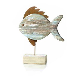 Holz/Metall Fisch auf Stand
