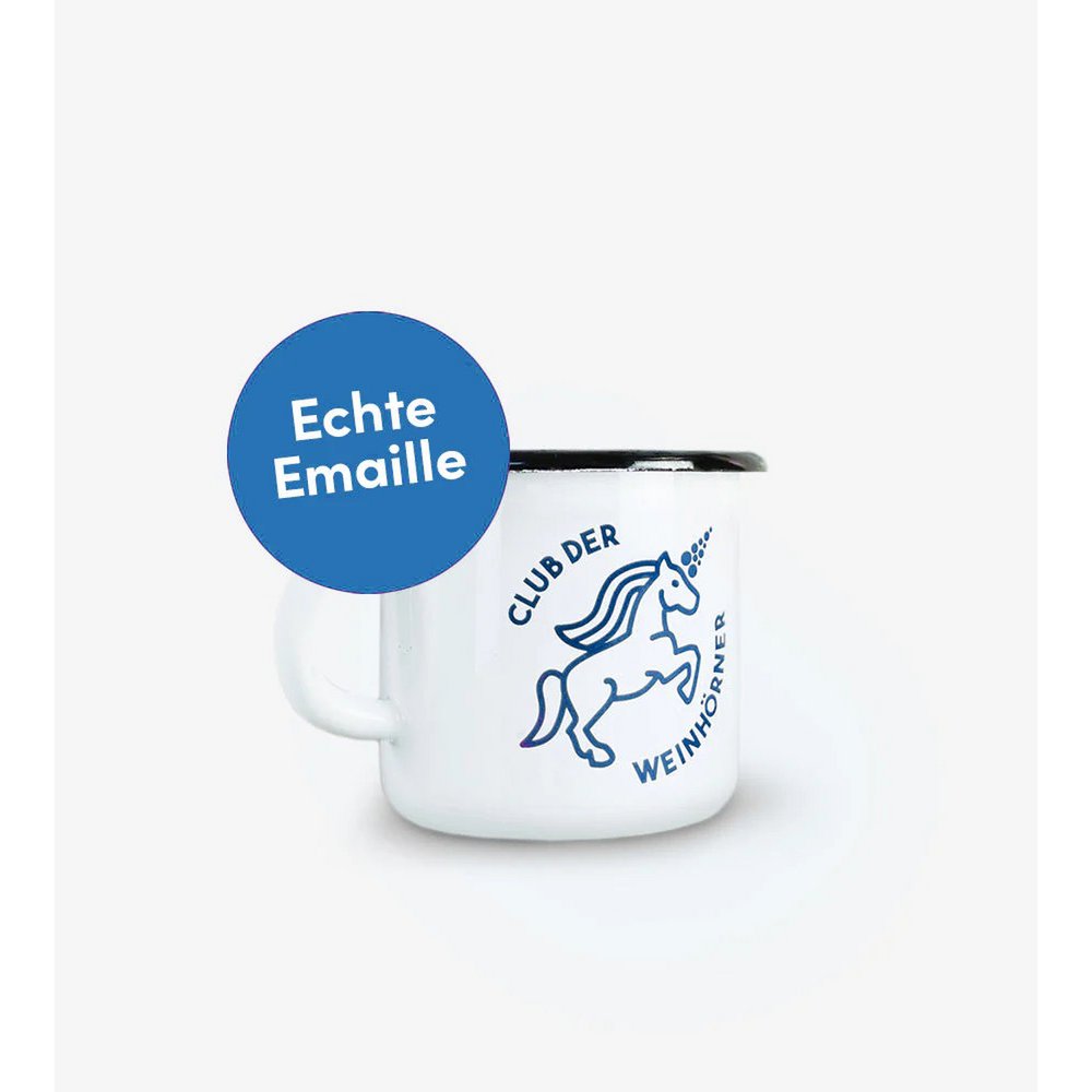 Taza esmaltada "Weinhorn Club" Capri azul