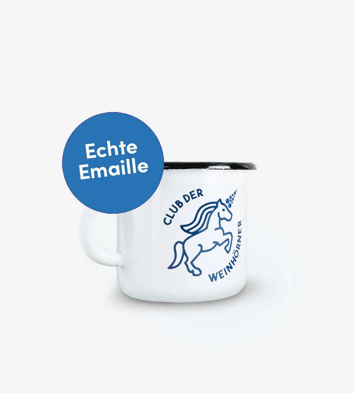Tasse en émail "Weinhorn Club" bleu Capri
