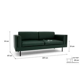 3-Seater Sofa CHELSEA - Green