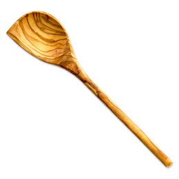 Cooking spoon with corner (30 cm) made of olive wood