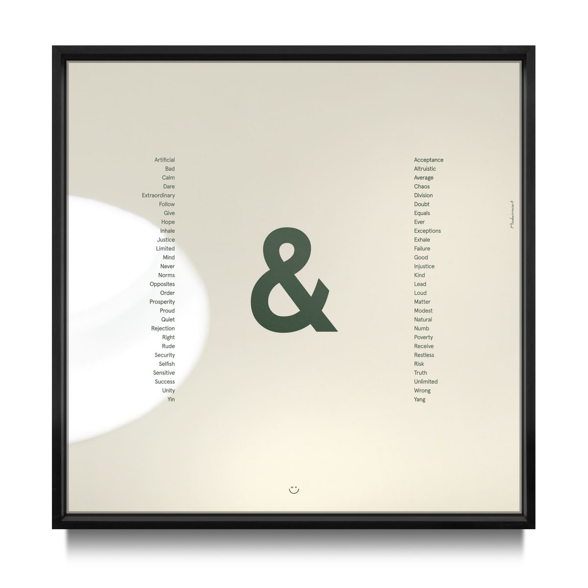 50 x 50 cm  + Matte Black Aluminum Frame