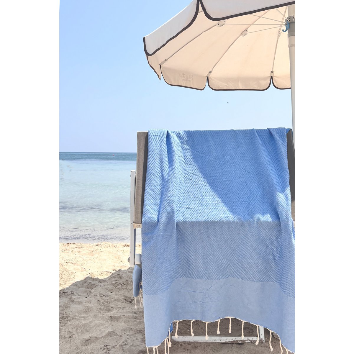 Hamamdoek Fouta Wafel - Bleu de Provence - 100x200cm