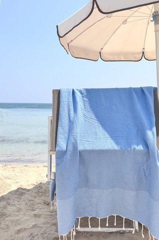 Hamamdoek Fouta Wafel - Bleu de Provence - 100x200cm