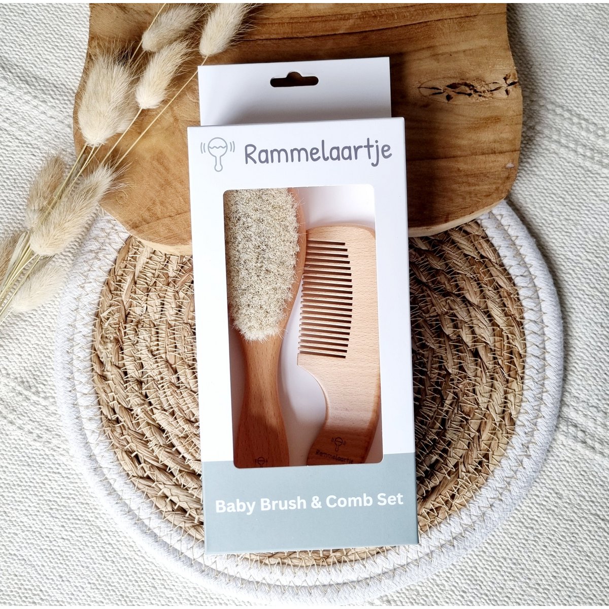 Rammelaartje Houten Baby Borstel & Kam Set