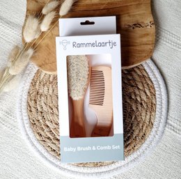 Rattle Wooden Baby Brush and Comb Set
