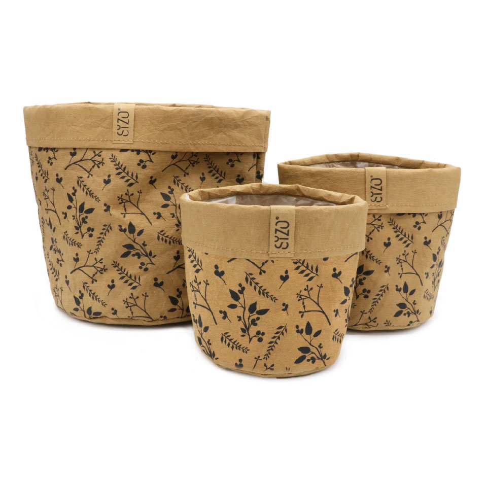 SIZO Vaskbar Papir Bag Flower Natural med vandtæt biologisk nedbrydeligt for