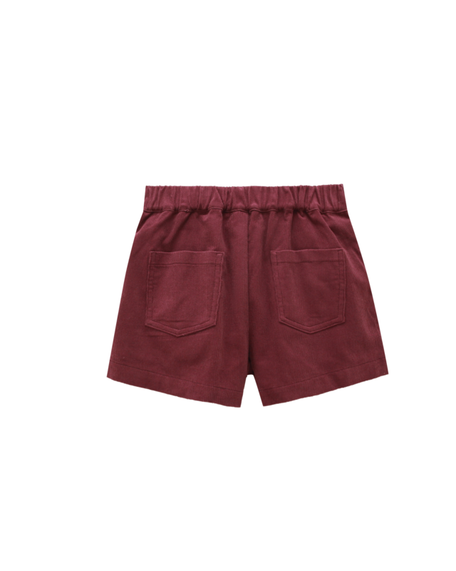Short violet en velours côtelé pour fille avec boutons sur le devant P75-11604111