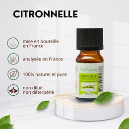 Etherische olie - Citroengras - 10 ml - Gebruik voor diffusie - Verpakt in Frankrijk