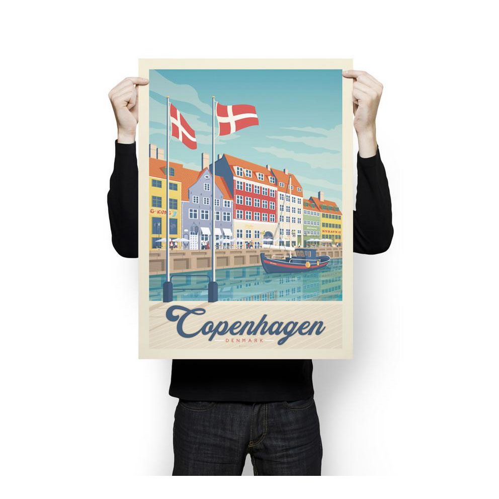 Vintage Kopenhaga Plakat | Plakat Miasto Kopenhaga Dania
