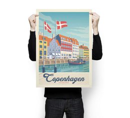 Vintage København plakat | Plakat By København Danmark