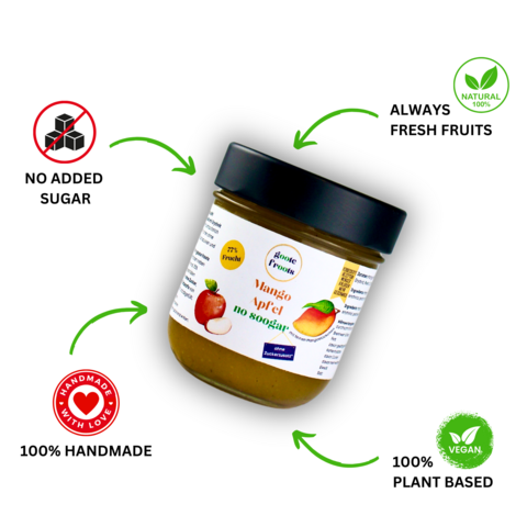 Fruitspread SUIKERVRIJ Mango Appel Vanille 76% fruit